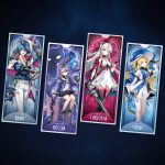 鳴潮 琉光彩影シリーズのカルロッタ、フィービー、ブラント、ロココのアート入りコレクションカード