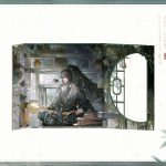 鳴潮の仇遠イラストを使用した横型屏風風色紙ボード