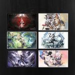 鳴潮の凌陽と鑑心を使用したエンボス加工スプラッシュアート色紙ボード